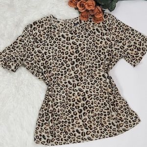 Leopard print Karen Scott Blouse short sleeve